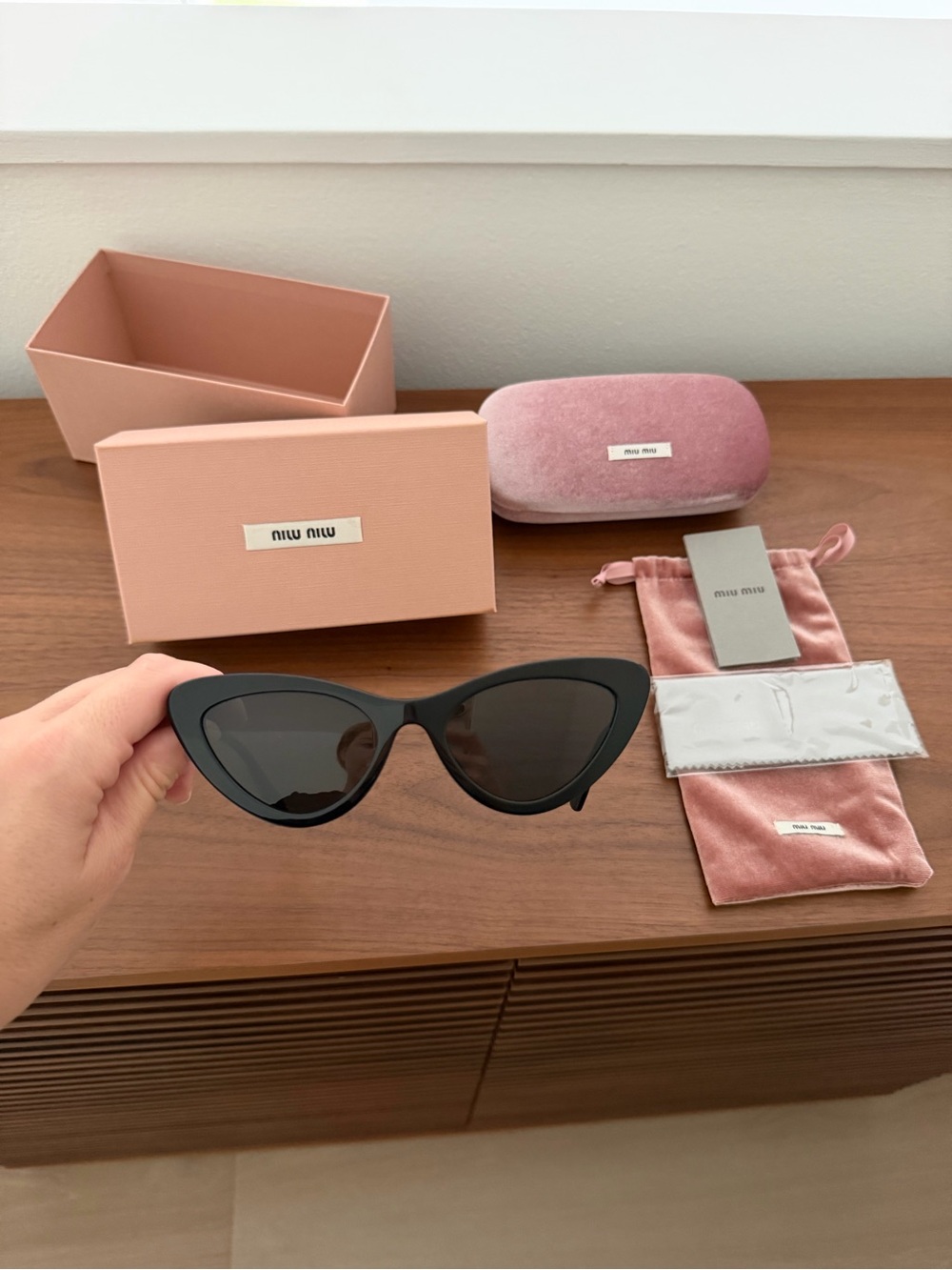 Miu Miu Black Cat-Eye Sunglasses